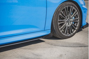 Street Pro Side Skirts Diffusers + Flaps Ford Focus RS Mk3 - Black + Gloss Flaps
