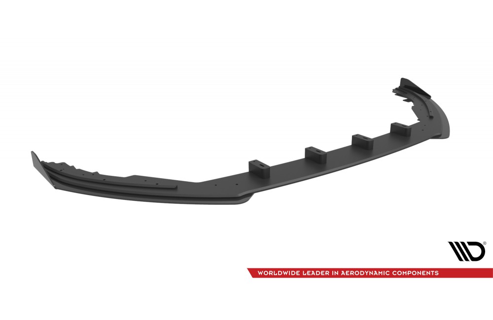 Street Pro Front Splitter + Flaps Ford Focus ST / ST-Line Mk4 - Black + Gloss Flaps