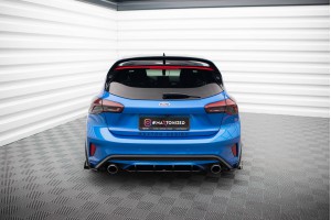 Street Pro Rear Side Splitters + Flaps Ford Focus ST Mk4 - Black + Gloss Flaps