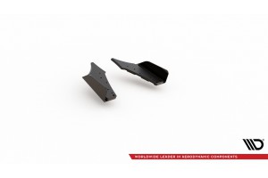 Street Pro Rear Side Splitters + Flaps Ford Focus ST Mk4 - Black + Gloss Flaps