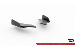 Street Pro Rear Side Splitters + Flaps Ford Focus ST Mk4 - Black + Gloss Flaps