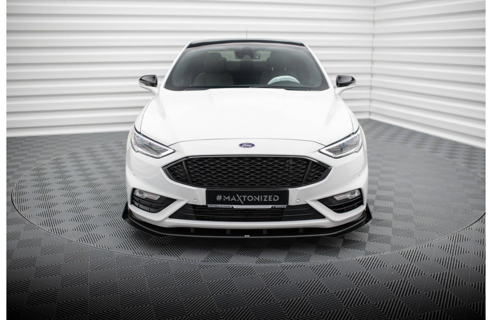 Street Pro Front Splitter + Flaps Ford Mondeo Sport Mk5 Facelift / Fusion Sport Mk2 Facelift - Black + Gloss Flaps