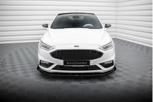 Street Pro Front Splitter + Flaps Ford Mondeo Sport Mk5 Facelift / Fusion Sport Mk2 Facelift - Black + Gloss Flaps