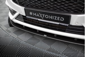 Street Pro Front Splitter + Flaps Ford Mondeo Sport Mk5 Facelift / Fusion Sport Mk2 Facelift - Black + Gloss Flaps