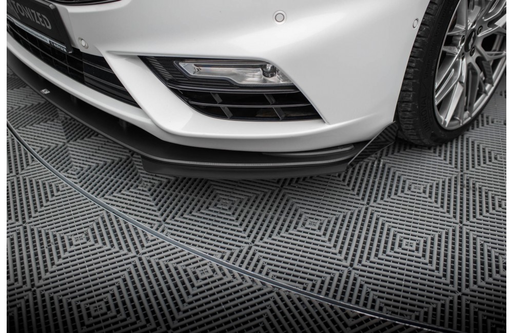 Street Pro Front Splitter + Flaps Ford Mondeo Sport Mk5 Facelift / Fusion Sport Mk2 Facelift - Black + Gloss Flaps