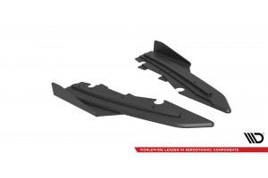 Street Pro Rear Side Splitters + Flaps Ford Mondeo Sport Mk5 Facelift / Fusion Sport Mk2 Facelift - Black + Gloss Flaps