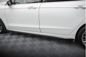 Street Pro Side Skirts Diffusers + Flaps Ford Mondeo Sport Mk5 Facelift / Fusion Sport Mk2 Facelift - Black + Gloss Flaps