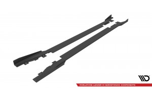 Street Pro Side Skirts Diffusers + Flaps Ford Mondeo Sport Mk5 Facelift / Fusion Sport Mk2 Facelift - Black + Gloss Flaps