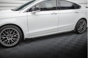 Street Pro Side Skirts Diffusers + Flaps Ford Mondeo Sport Mk5 Facelift / Fusion Sport Mk2 Facelift - Black + Gloss Flaps