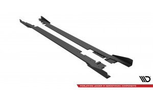 Street Pro Side Skirts Diffusers + Flaps Ford Mondeo Sport Mk5 Facelift / Fusion Sport Mk2 Facelift - Black + Gloss Flaps