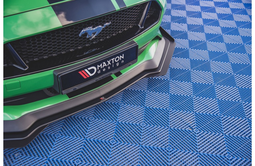 Street Pro Front Splitter V.1 + Flaps Ford Mustang GT Mk6 Facelift - Black + Gloss Flaps