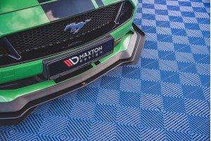 Street Pro Front Splitter V.1 + Flaps Ford Mustang GT Mk6 Facelift - Black + Gloss Flaps