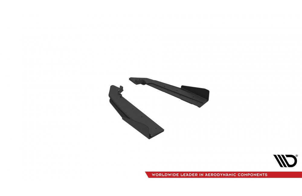 Street Pro Rear Side Splitters V.1 + Flaps Ford Mustang GT Mk6 Facelift - Black + Gloss Flaps Street Pro Rear Side Splitters V.1 + Flaps Ford Mustang GT Mk6 Facelift - Black + Gloss Flaps