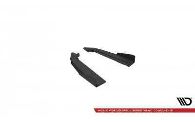 Street Pro Rear Side Splitters V.1 + Flaps Ford Mustang GT Mk6 Facelift - Black + Gloss Flaps    