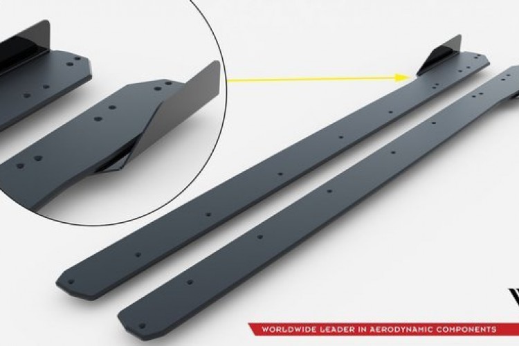 Street Pro Side Skirts Diffusers V.1 + Flaps Ford Mustang GT Mk6 Facelift