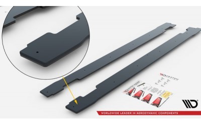 Street Pro Side Skirts Diffusers V.2 Ford Mustang GT Mk6 Facelift - Black