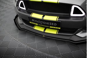 Street Pro Front Splitter + Flaps Ford Mustang GT Mk6  - Black + Gloss Flaps