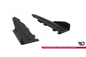 Street Pro Rear Side Splitters + Flaps Ford Mustang GT Mk6  - Black + Gloss Flaps