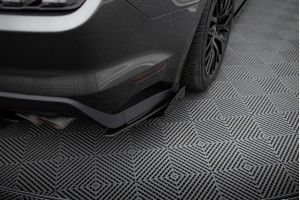 Street Pro Rear Side Splitters + Flaps Ford Mustang GT Mk6  - Black + Gloss Flaps