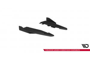 Street Pro Rear Side Splitters + Flaps Ford Mustang GT Mk6  - Black + Gloss Flaps