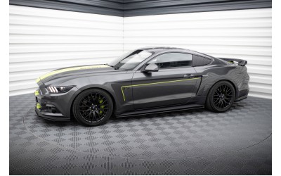 Street Pro Side Skirts Diffusers Ford Mustang GT Mk6  - Black