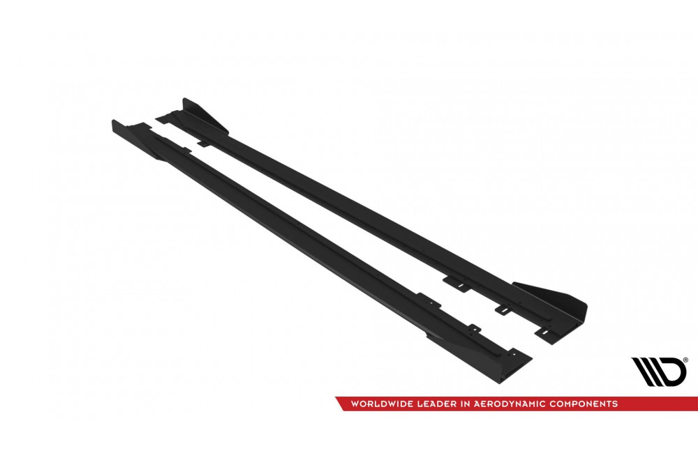 Street Pro Side Skirts Diffusers + Flaps Ford Mustang GT Mk6 - Black + Gloss Flaps Street Pro Side Skirts Diffusers + Flaps Ford Mustang GT Mk6 - Black + Gloss Flaps