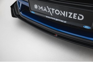 Street Pro Front Splitter + Flaps Ford Mustang GT Mk7 - Black + Gloss Flaps