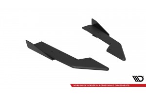 Street Pro Rear Side Splitters + Flaps Ford Mustang GT Mk7 - Black + Gloss Flaps