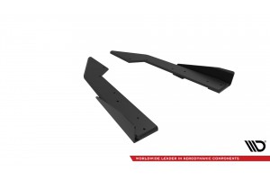 Street Pro Rear Side Splitters + Flaps Ford Mustang GT Mk7 - Black + Gloss Flaps