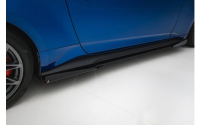 Street Pro Side Skirts Diffusers + Flaps Ford Mustang GT Mk7 - Black + Gloss Flaps    