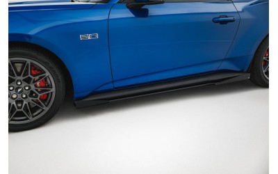 Street Pro Side Skirts Diffusers + Flaps Ford Mustang GT Mk7 - Black + Gloss Flaps    