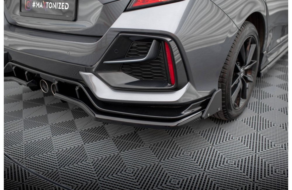 Rear Splitter V.1 (with vertical bars) + Flaps Honda Civic Sport Mk 10 Facelift