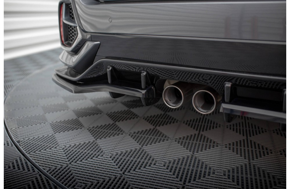 Rear Splitter V.1 (with vertical bars) + Flaps Honda Civic Sport Mk 10 Facelift