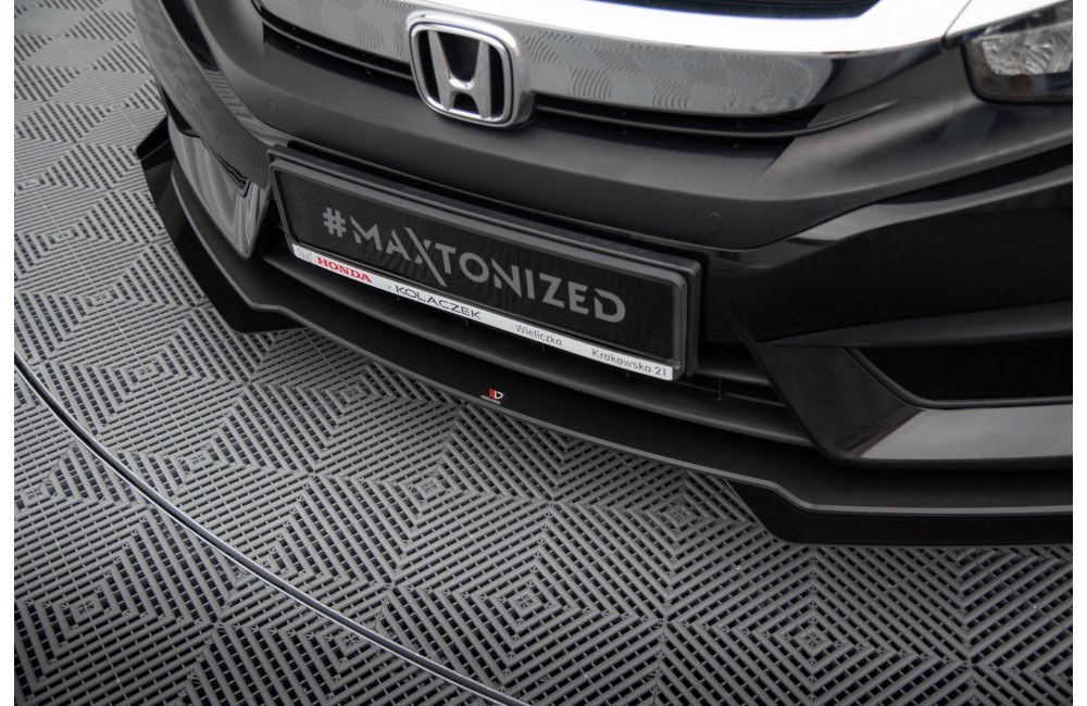 Street Pro Front Splitter + Flaps Honda Civic Sedan Mk10 - Black + Gloss Flaps