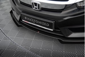 Street Pro Front Splitter + Flaps Honda Civic Sedan Mk10 - Black + Gloss Flaps