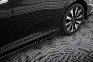 Street Pro Side Skirts Diffusers + Flaps Honda Civic Mk10 - Black + Gloss Flaps