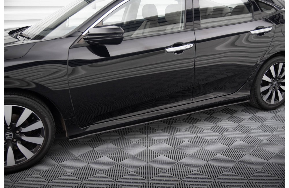 Street Pro Side Skirts Diffusers Honda Civic Mk10 - Black-Red