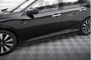 Street Pro Side Skirts Diffusers Honda Civic Mk10 - Black-Red