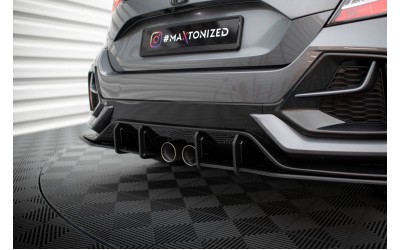 Street Pro Rear Side Splitters V.1 Honda Civic Sport Mk 10 Facelift - Black