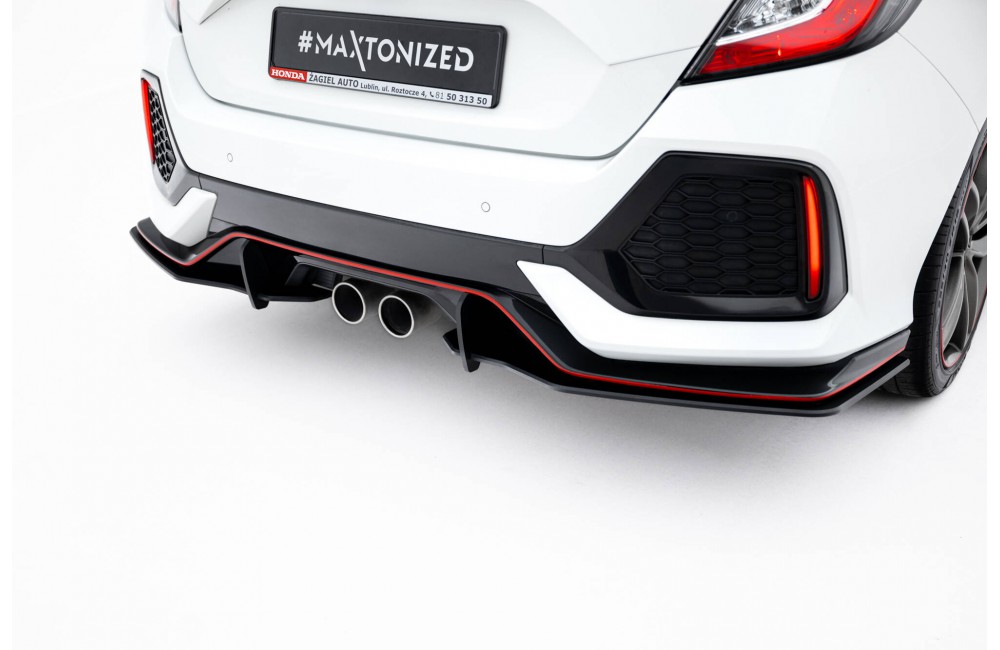 Street Pro Rear Side Splitters Honda Civic Sport Mk 10  - Black