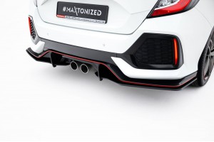 Street Pro Rear Side Splitters Honda Civic Sport Mk 10  - Black