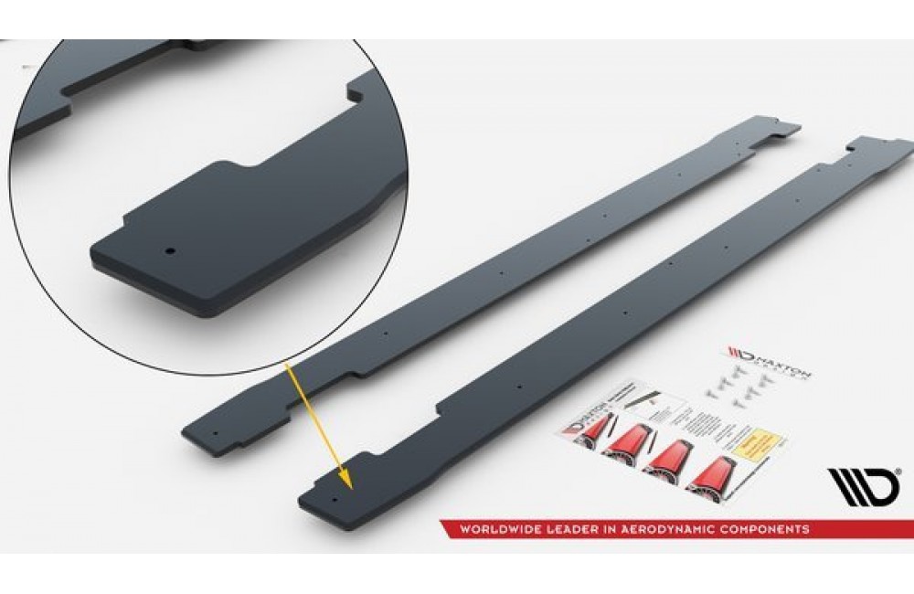 Street Pro Side Skirts Diffusers Honda Civic Type R Mk10 - Black