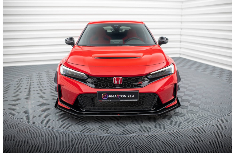 Street Pro Front Splitter + Flaps Honda Civic Type-R Mk 11 - Black + Gloss Flaps