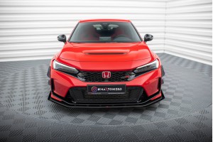 Street Pro Front Splitter + Flaps Honda Civic Type-R Mk 11 - Black + Gloss Flaps