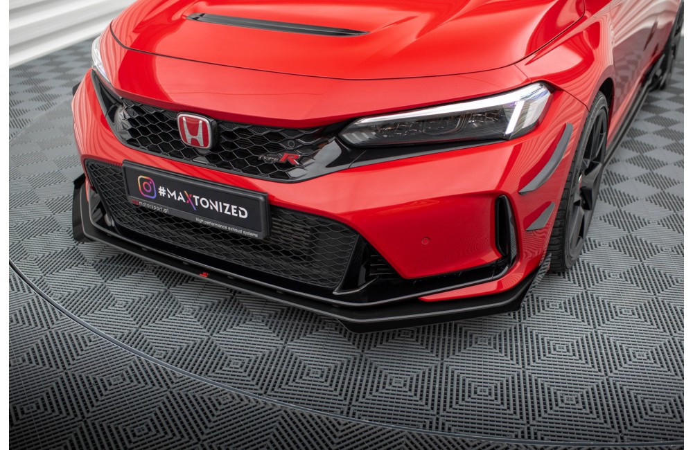 Street Pro Front Splitter + Flaps Honda Civic Type-R Mk 11 - Black + Gloss Flaps