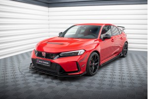 Street Pro Front Splitter + Flaps Honda Civic Type-R Mk 11 - Black + Gloss Flaps
