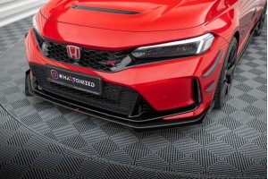 Street Pro Front Splitter + Flaps Honda Civic Type-R Mk 11 - Black + Gloss Flaps