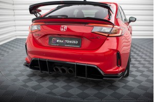 Street Pro Rear Side Splitters + Flaps Honda Civic Type-R Mk 11 - Black + Gloss Flaps