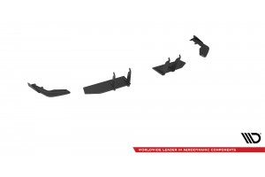Street Pro Rear Side Splitters + Flaps Honda Civic Type-R Mk 11 - Black + Gloss Flaps