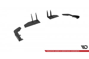 Street Pro Rear Side Splitters + Flaps Honda Civic Type-R Mk 11 - Black + Gloss Flaps